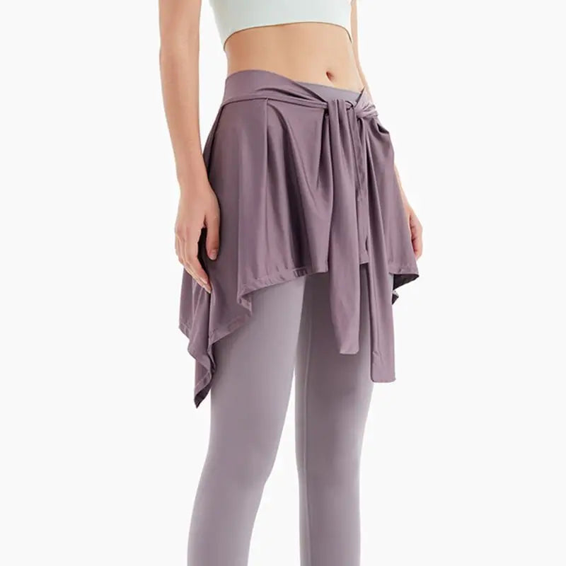 Women Tennis Self-Tie Sports Skirts Athletic Yoga Skirt Long Strap Hip Covering Fitness Wrap Cover Up Anti Glare Ballet Skirt