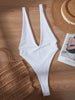 Deep V Neck High Leg Cut One Piece Swimsuit Women Thong Swimwear Female Bather Monokini Backless Bathing Suit Swim Beachwear