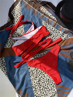 Sexy High Neck Cross Bikini Set 2026 Women Solid White Black Push Up Hollow Out Swimsuit Summer Bathing Suit High Waist Swimwear