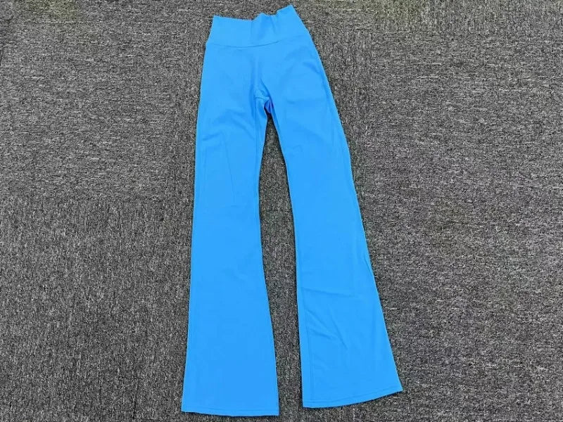 Women's Seamless Yoga Leggings Pants Sports Fitness Peach Hip-lifting High Waist Slimming Dance Training Workout Flared Pants