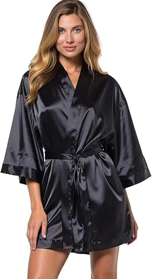 Women's Bride Bridesmaids Silky Robe Satin Kimono Robes for Women Lingerie