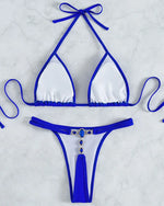 Extreme Mini Micro G String Diamond Bikini Women Swimsuit Female Swimwear Two Pieces Bikini Set Halter Bathing Suit Swim Lady