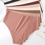 3Pcs/Set Ice Silk Panties Women High Waist Seamless Briefs Breathable Invisible Underwear Soft Stretch Sexy Lingerie XS-XL Panty