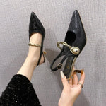 New Summer Fashion Pointed Toe Pearl Shoes Women Sexy Women Sandals High Heels Banquet Women Shoes