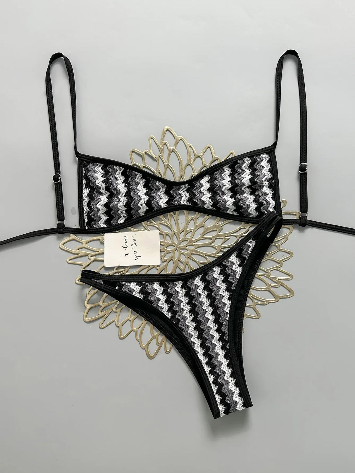 Crochet Striped Brazilian Bikini Women Swimsuit Female Swimwear Two-pieces Bikini Set High Leg Cut Bather Bathing Suit Swim Lady