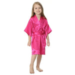 B16811 2017 Hot Sale Silk Kid Robe Kimono Robes Bridesmaid Dress Children Bathrobe Sleepwear Baby Clothes children's bathrobe