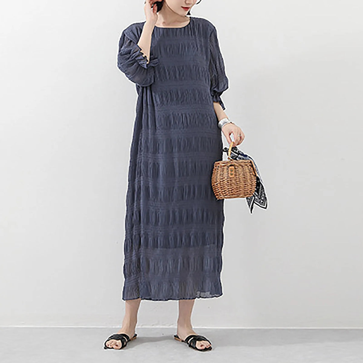 Long Dresses For Women Casual Summer Trendy Boho Style Pleated Cover Up Vestidos Daily Wear High Quality Elegant Maxi Dress