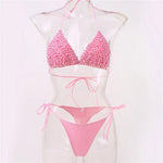 S - XL Halter Luxury Pearls Bikini Women Swimsuit Female Swimwear Two-pieces Bikini Set Mini Micro Bather Bathing Suit Swim Lady
