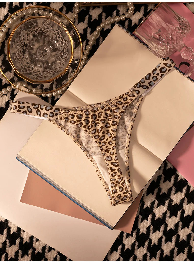 Cotton Sexy Women Panties Leopard Zebra Printed Seamless Girls Briefs Thong Girls G String Fitness Low Waist T-back Size S-XL