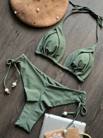 2026 Sexy Folds Bikini Set Solid Micro Bikinis Women Swimsuit Female Triangle Swimwear Beach Wear Bathing Suit