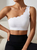 Solid One Shoulder Women Bra Thin Non-padded Wireless Bralette Everyday Comfort Lingerie