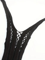 Women Sexy Fishnet Long Sleeve Cover Up, Sheer Bodycon Sleepwear See Through Beachwear Without Bikini