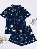 Women's Sleepwear Women's Comfort Printed Pajamas Set Milk Silk Cardigan Short Sleeve Shorts Homewear Set