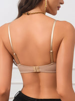 Sexy U-shaped lingerie with hot stamping, luxurious small chest, gathered to show off, large steel ring, top support bra