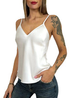 Elegant Solid Women Pajamas V Neck Sleeveless Loose Fit Basic Sleepwear Top Versatile Daily Layering Camisole
