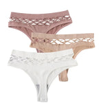 3Pcs/Set Sexy High Rise Panties Women Thongs Comfort G-String Underwear Sexy Lingerie Hollow Bottoms Female Underpants M-L
