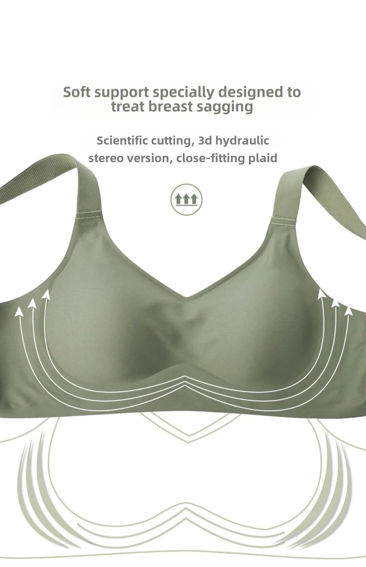 MOYISU Jpanese Kawaii Beach Bralette | Breathable 3D Jelly Support Bra Summer Slim Silhouette | No Show Minimizer & Wire-Free |