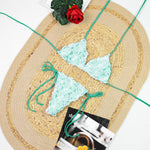 2025 New Sexy Micro Low Waist Bikini Sets Solid Swimwear Women Swimsuit Strappy Brazilian Floral Beachwear Bathing Suit biquini