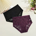 2Pcs/Set Women Sexy Panties Hollow Out Lace Floral Ladies Briefs Low Waist Solid Comfortable Hot Sale Female Underpants S-XXL