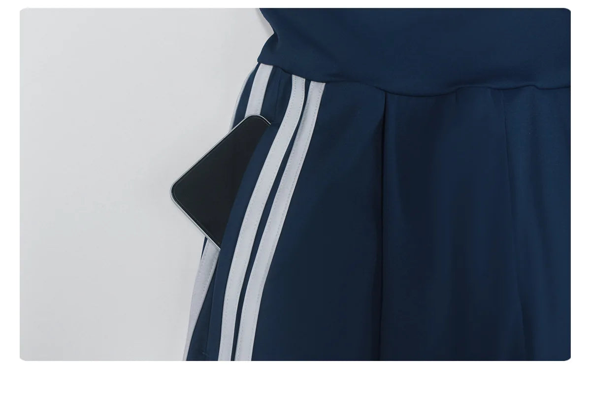 New Contrasting Striped Yoga Sets Women Hanging Neck Slim Sports Vest Gym Outfits High Waist Pocket Pants Running Fitness Suits