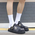 2025 Brand New Big Size 45 Denim Leisure Mules Shoes Women Trendy Comfy Walk Casual Clogs Flats Outdoor Slipper Men Slides