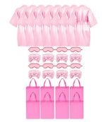6/8/12Pcs Spa Party Robes Gowns for Girls Kimono Satin Robe Kids Birthday Party Favors Slumber Party Robe Birthday Squad Robes