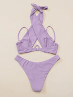Cross Halter Underwire Bikini 2026 Women Swimsuit Solid Push Up Swimwear Female Bathers Bathing Swimming Suit Summer Beachwear