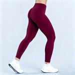 HISTELLO Impact Leggings Women Seamless Sports Yoga Pants Low Ribbed Band Gym Tights Fitness Workout Scrunch Butt Leggings