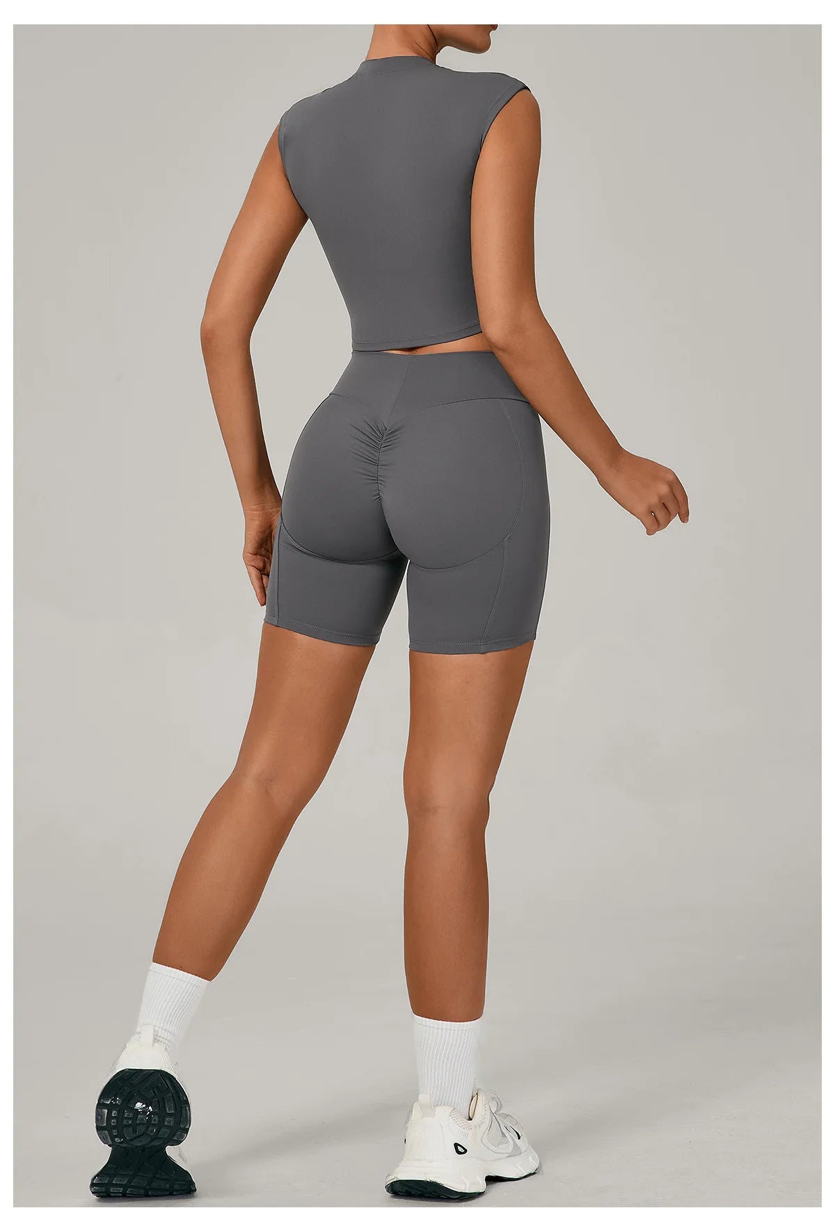 Naked Yoga Sets Women Quick Drying Slim Sports Shirt Fitness Suit Outdoors Sport High Waist Shorts Tight Running Workout Clothes