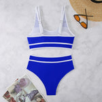 Contrast Binding Bandeau Bikinis 2024 Women Sexy Thong Swimsuit Push Up Swimwear Female Bathing Suit Swimming Summer Beachwear