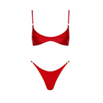 2Pcs Deep V Swimsuit With Long Skirt Women Sexy Swimwear Female Bikini Cut Out Biquini Swim Suit Shiny Button Bodysuit Beachwear