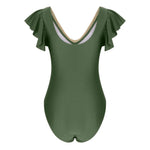 2024 Sexy Women's Lace Plunge One Piece Swimsuit Ruffle Swimwear Women Bathing Swimming Suit Female Beachwear Outdoor Bodysuit