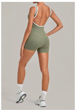 Women's Seamless Yoga Jumpsuits Sports Fitness Gym Sleeveless Backless Hip-lifting Shorts One-piece Training Workout Jumpsuit
