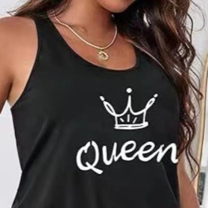 Plus Size Letter Printed Vest Nightgown
