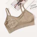 Women Soft Ribbed Bra Knit Wireless Bralette No Pad Camisole Non-Adjustable Thin Strap Lingerie Everyday Lounge Intimates M-L