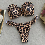DEKA Bandeau Bikini Women's Sexy Push Up Set Two Piece Swimsuit Floral Bathing Suit Swimwear Summer Beachwear