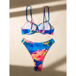 Colorful Printed Underwired Brazilian Bikini Female Swimsuit Women Swimwear Two-pieces Bikini set Bather Bathing Suit Swim K5340