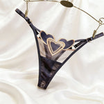 Embroidery Heart Thin Sexy Girls G String Thong Panties Women Briefs Hollow Out Transparent Underwear Female Lingerie