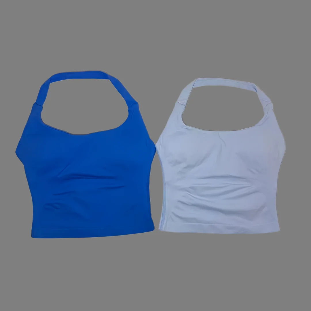 DFTLF Sports Halter Top Gym Vest Woman Backless Tank Tops Push Up Sport Bra Running Vest Workout Top Activewear Yoga Clothing