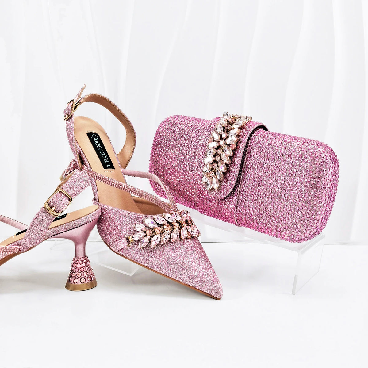 Doershow African fashion Italian Shoes And Bag Sets For Evening Party With Stones SILVER Italian Handbags Match Bags! 1-1