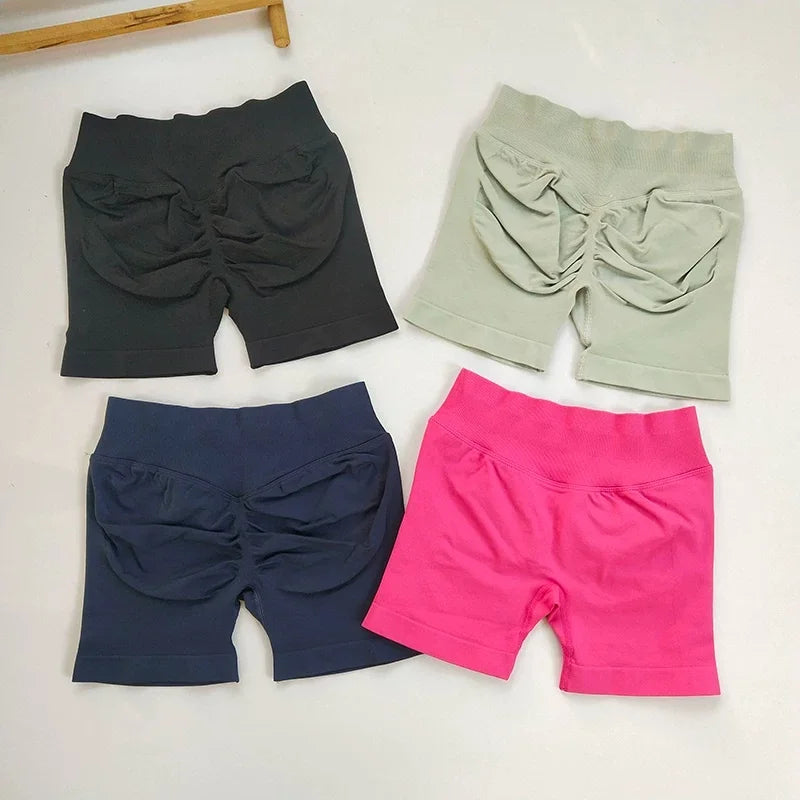 Yoga 2 Pieces Gym Set Women Backless Halter Tops High Waist Seamless Shorts Gym Suit Fitness Sports Bras Sportswear Workout Sets