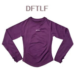 DFTLF Yoga Shirts For Women Long Sleeve Winter Fitness Running Gym Clothes Workout Dry Fit Breathable High Elastic Sports Top