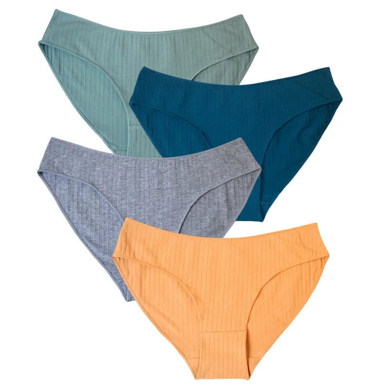 4Pcs/Set Women Low Rise Briefs Women's Cotton Panties Female Underpants Comfort Panties Sexy Lingerie M-XL Underwear