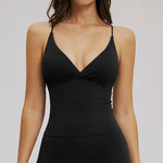 Vision Twist Front Longline Top Sports Longline Strappy Top Sports Yoga Vest Women's Fitness Tank Top Gym Running Workout Halter