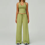 New Women Yoga Set 2/3 Pieces Long sleeves Workout Tracksuit Sportswear Gym Clothing Wide-leg sport pants Fitness Sports Suit