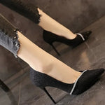 High Heels Women withSpring and Autumn Pointy Women's Shoes Dress Wedding Shoes Temperament Banquet Single Shoes