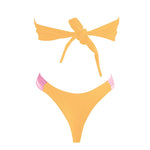 Bikini Swimwear Push-Up Bikinis Sets Colored Stripes Women Bra Padded Beachwear Bathing Suit New 2 Piece Swimsuit 2025 Biquini