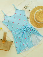 Vintage Black Floral Print Skirt Swimwear Women Halter Push Up Backless Bathing Suit Holiday One Piece Swimsuit 2026 Monokini