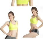 Sports Bra Women Patchwork Cross Back Straps Jogging Gym Crop Top Female Tops Fitness Yoga Shockproof Vest Sport Bras for Women