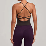 Women Sports Yoga Vest With Cross Shoulder Straps Quick Drying Sexy Yoga Bra Gym Breathablefitness Push Up Training Sports Vest